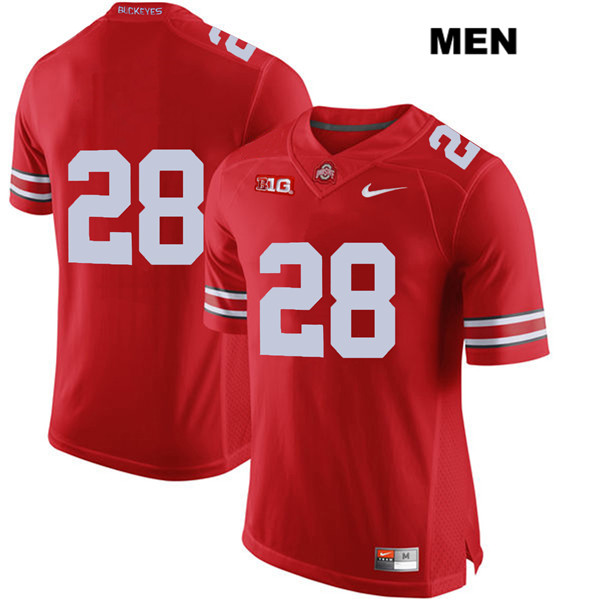 Ohio State Buckeyes Men's Amari McMahon #28 Red Authentic Nike No Name College NCAA Stitched Football Jersey TF19G06TO